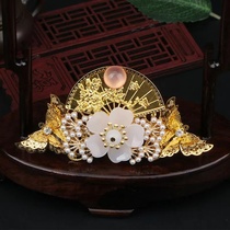 New ancient style simple phoenix crown headgear Chinese court hair crown Hanfu costume costume crown handmade original comb hair accessories