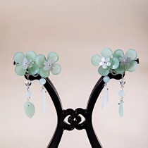 Ancient style Hanfu headdress fresh and sweet flowers tassel step shake fairy Air girl hair accessories cute side clip floral headdress jewelry