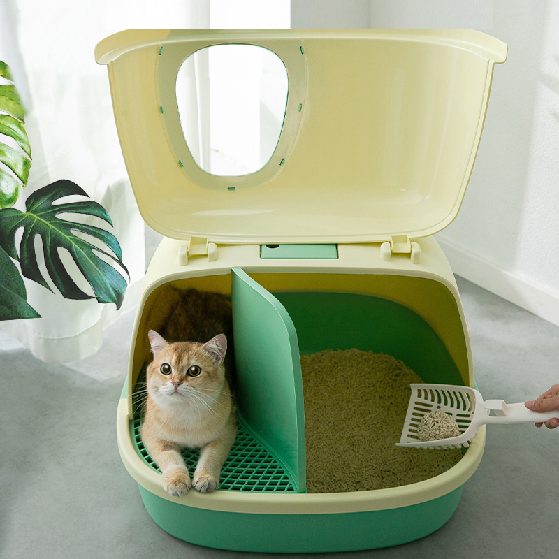Corridor-Style Cat Litter Box, Fully Enclosed, Odor-Proof, Extra-Large Cat Toilet for Kittens, Anti-Sand Litter Box, Cat Supplies
