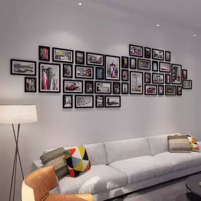 41 frame living room solid wood photo wall creative European style photo wall super large size frame wall combination cultural wall