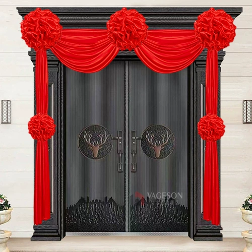 Свадебный красный цветочный шар, украшение для двери, комната молодоженов, вилла, самодельный дом, балкон, лестница, китайский свадебный шелковый букет