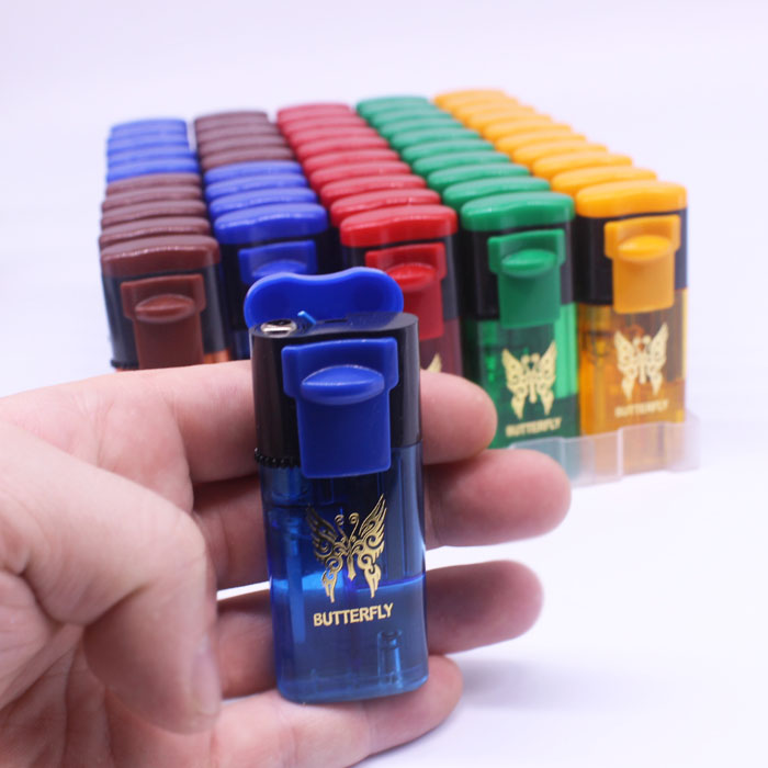 Toàn bộ hộp nhựa trong suốt có nắp bật lửa chống trượt trượt Quảng cáo dùng một lần bật lửa - Bật lửa bật lửa honest