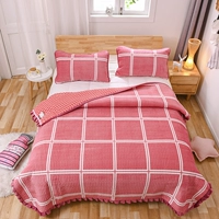 Khăn trải giường bằng vải cotton pha lê Hàn Quốc hai mặt mền dày drap giường mát lạnh