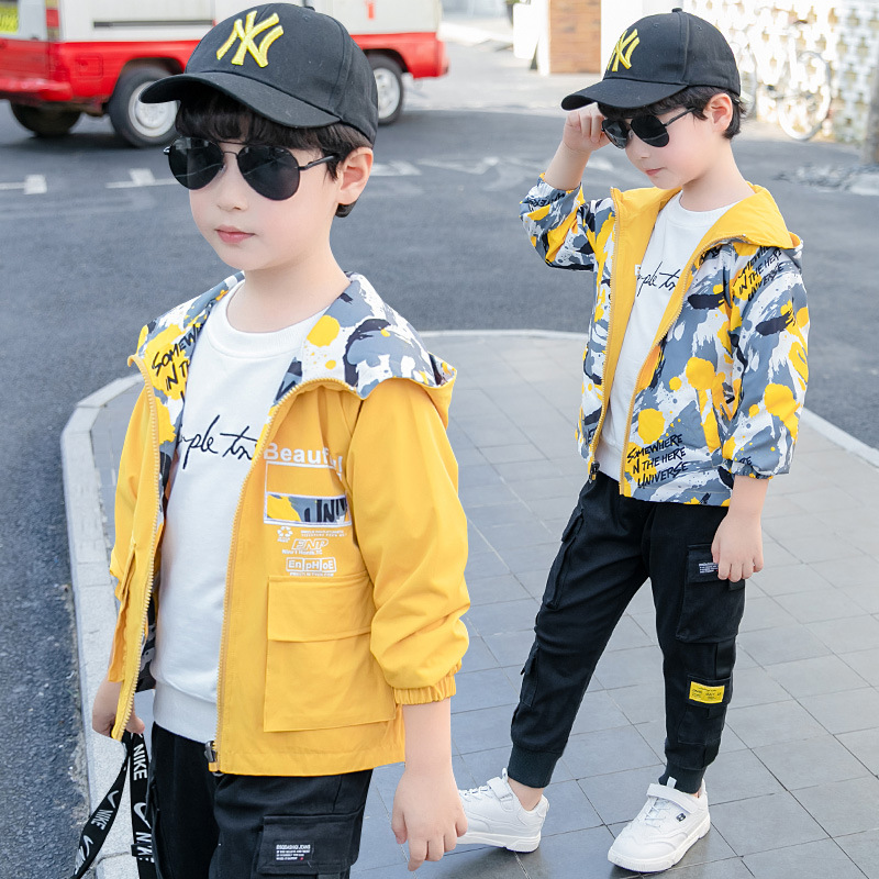 Boy 2022 Spring autumn season new children's clothing casual long sleeve camouflan jacket with big boy's handsome jacket