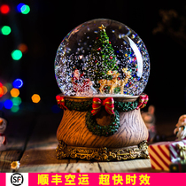 Jarll music box crystal ball music box music box to send girlfriends children Christmas birthday gift old man Elk