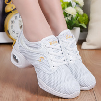 Cokado Spring Summer new dance shoes womens square dance shoes net soft bottom middle heel dance shoes sneakers