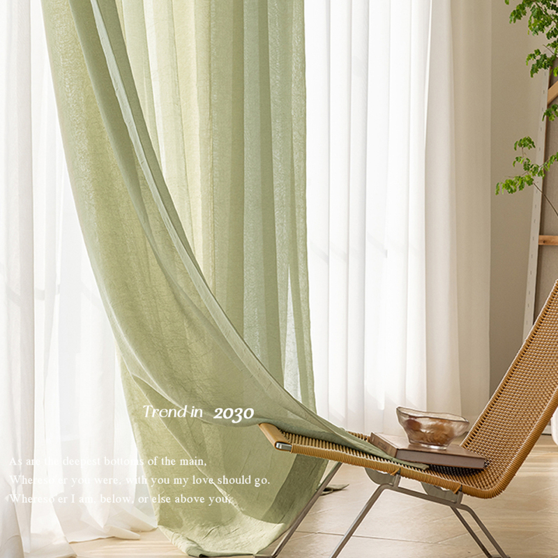 Green Sheer Curtains with a Spring and Summer Vibe, Fresh and Pastoral Curtains for Windows, Partitions, Sheer Drapes for Living Room and Bedroom Green Sheer Curtains with a Spring and Summer Vibe, Fresh and Pastoral Curtains for Windows, Partitions, Sheer Drapes for Living Room and Bedroom