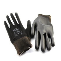 ANSELL48-126EdgeSensiliteBlack Polyester PU Palm Coated Black Universal Gloves Hot Sale