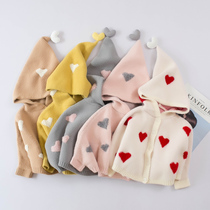 Girl rabbit cloak cute coat sweater hooded coat baby baby coat shawl 0-1-24 years old