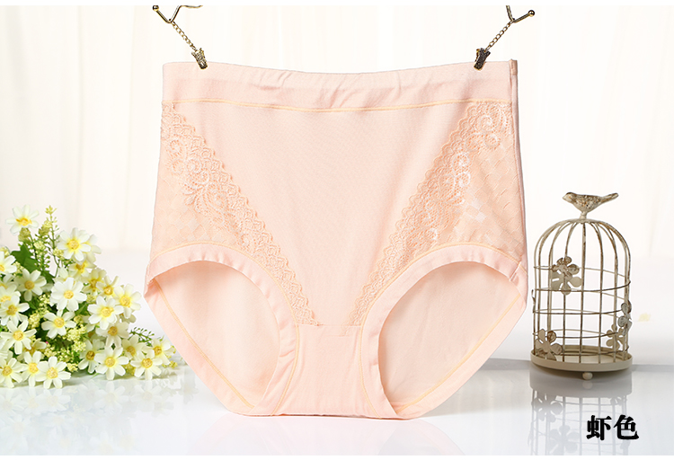 3 vòng eo cao kích thước lớn đồ lót của phụ nữ cộng với phân bón để tăng tóm tắt quần trung niên màu rắn ren bên modal đồ lót cao cấp