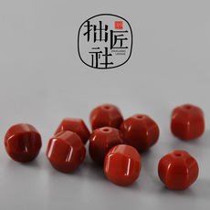 DIY аксессуары 精工瓦西玉化南红灯笼珠 唐八棱珠 diy佛珠念珠多宝手串文玩配珠