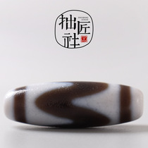 Tibetan Tiger Tooth Dzi Beads Old Mine Pure Dzi Beads Necklace Clavicle Chain Pendant with Beads Tibetan Cultural Toy Accessories