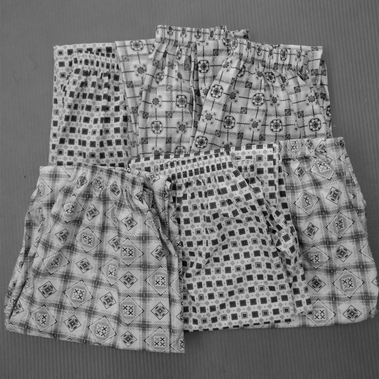 Quần cotton kẻ sọc nam XL chất béo dệt bông dệt điều hòa thoải mái dệt kim cotton đồ ngủ lỏng quần quần kaki nữ