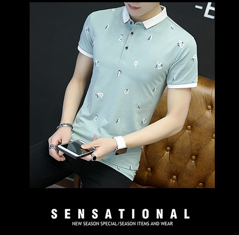 Phần mỏng POLO áo sơ mi nam tay ngắn khâu ve áo T-shirt nam cotton nửa áo sơ mi Summer Paul kinh doanh quần áo nam giản dị áo polo đen