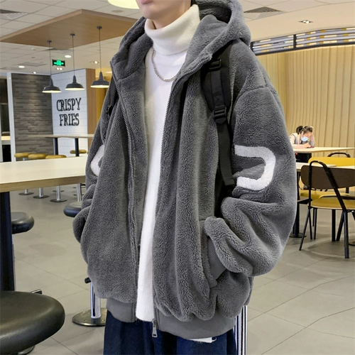 Бархатная демисезонная трендовая утепленная куртка с капюшоном, оверсайз