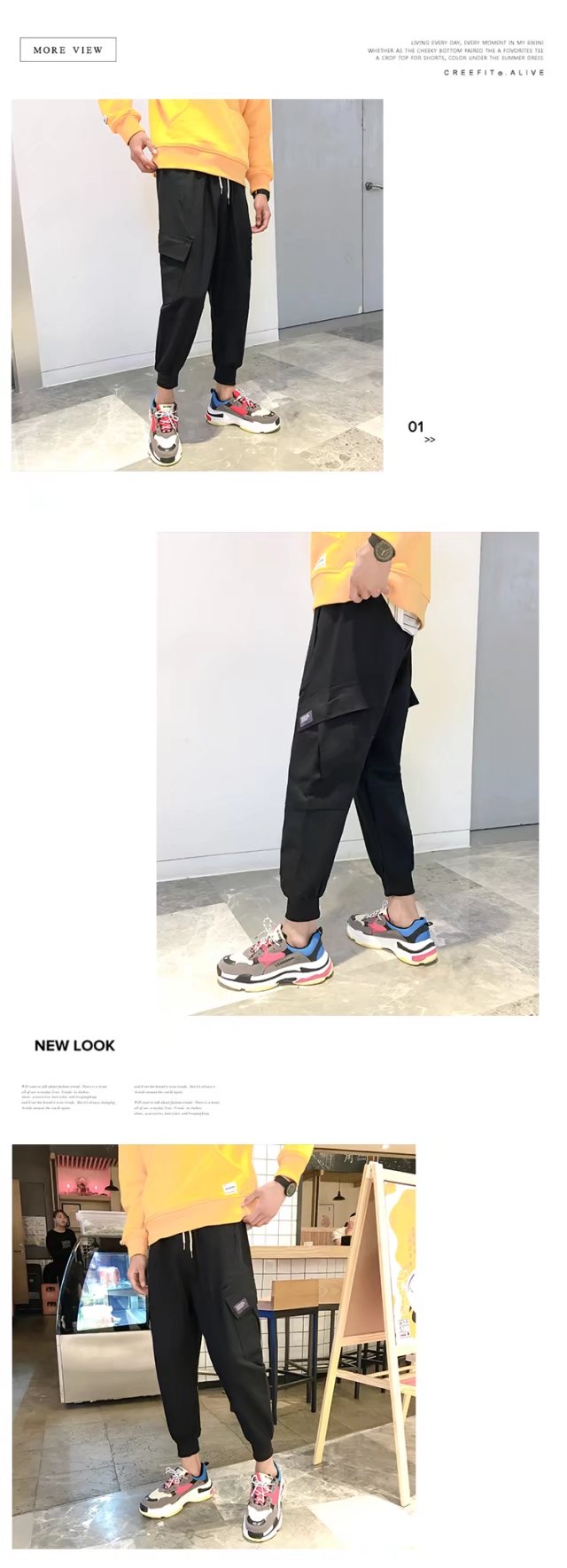 2018 mùa xuân Hàn Quốc phiên bản của xu hướng lỏng hip hop feet harem quần nam của beamed overalls nam quần thể thao