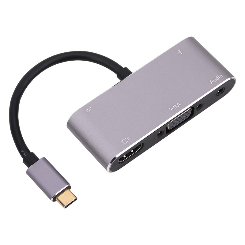 Type-C TO PD to HDMI VGA USB audio five-in-one docking station Type-C to HDMI video cable