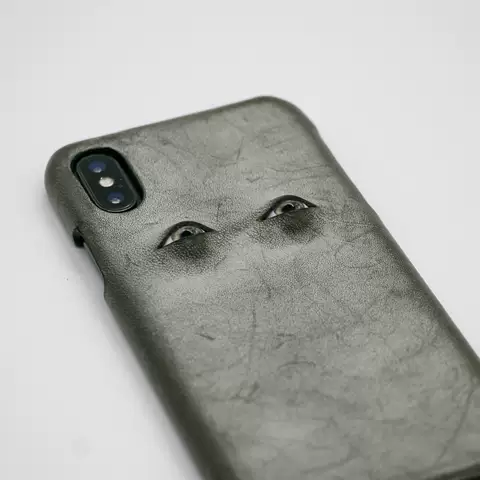 3D Eyes Dark  Handmade Genuine Leather Phone Cases Covers Original  Plus/Pro/Max – iPhone 16, iPhone 15