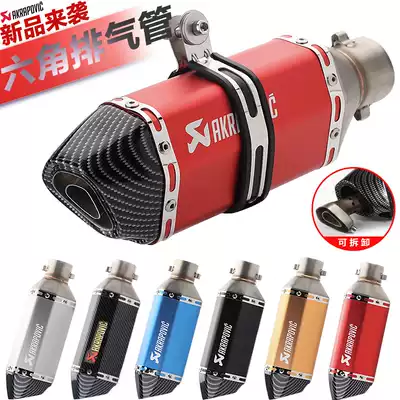 Locomotive sports car sound modified Yamaba Kawasaki small hexagonal Scorpio exhaust pipe short 51mm diameter exhaust pipe
