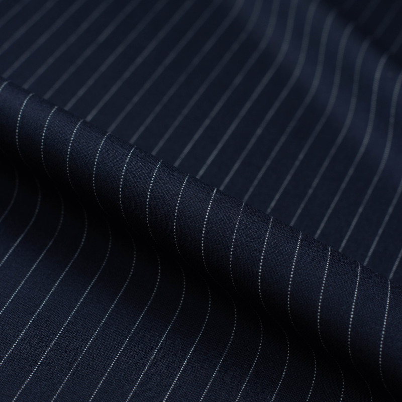 Striped Worsted Wool Fabric, Pure Wool Fabric, Suit and Trousers Fabric, High Count, Wear-Resistant, High-End Fashion for Men and Women