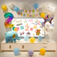Birthday decoration TV screen projection balloon background wall household boys and girls baby children's first birthday party scene layout