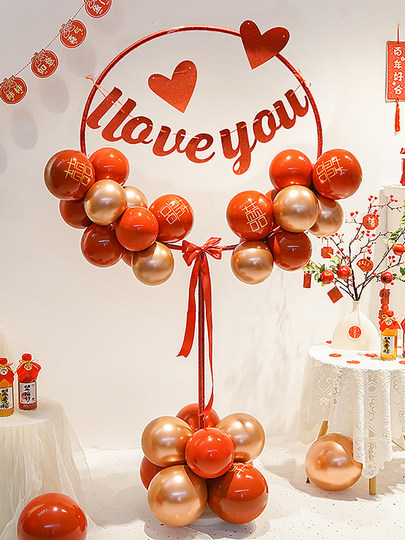 Ins wedding balloon column wedding room new house bedroom decoration hotel engagement banquet wedding wedding scene layout