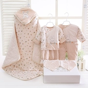 Bộ áo khoác cotton cho bé sơ sinh làm dày quà tặng màu sắc quần áo cotton mùa thu đông