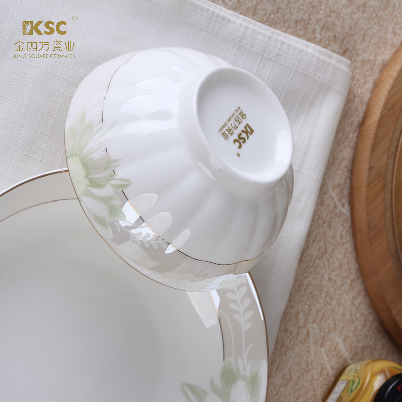 Tangshan ipads China creative Korean Kim sifang 22 head lovely dishes ceramic bowl dishes plate tableware suit