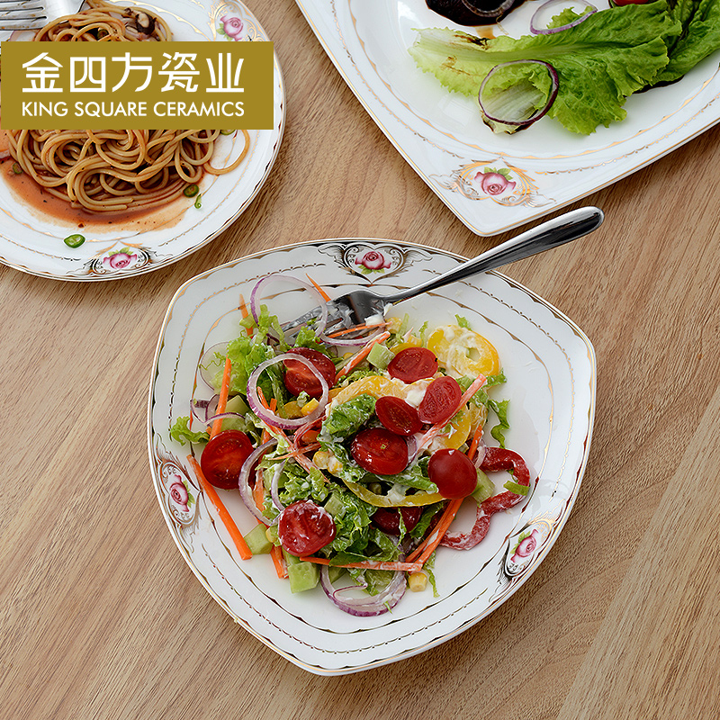 Be elated Japanese tangshan ipads porcelain tableware suit to use suit 50 heads of household ceramic bowl dish dish suits for