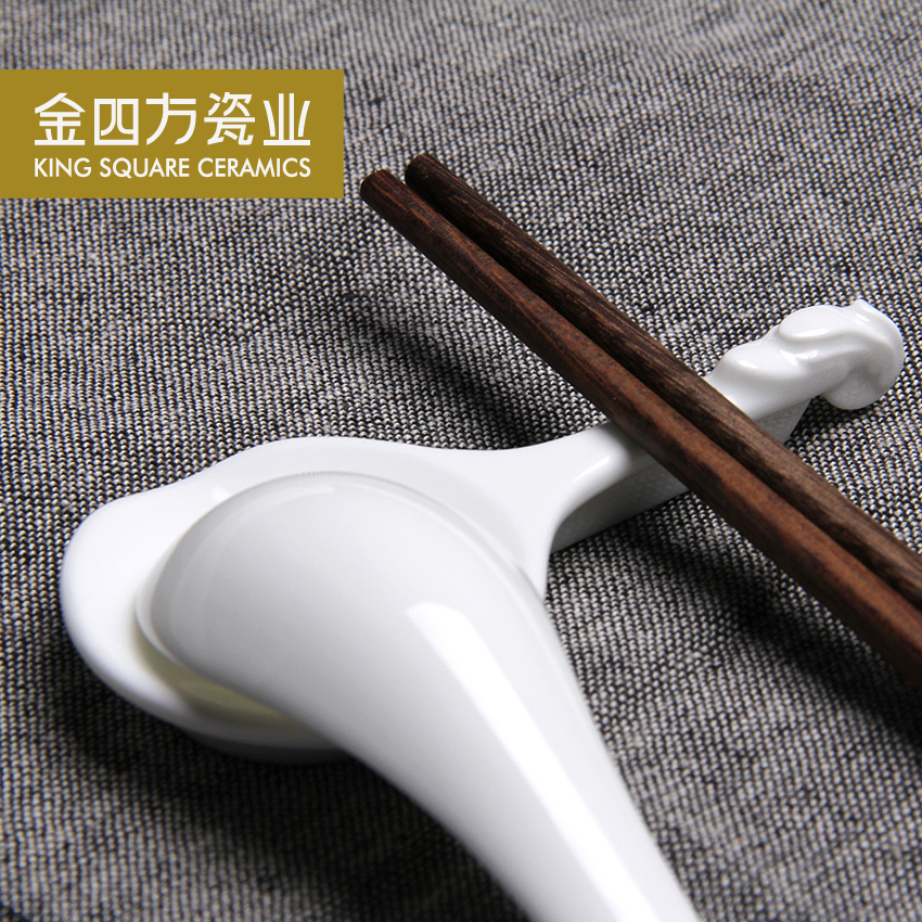 Gold square creative pure white ipads China hotel hotel tableware chopsticks frame spoon hold chopsticks chopsticks holder
