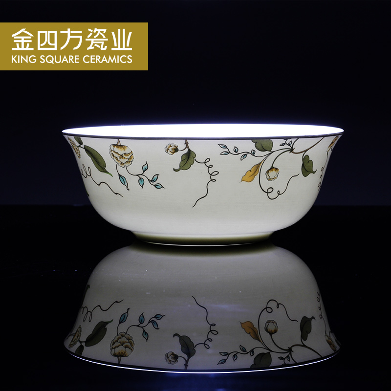 Gold square tangshan household ipads bowls of autumn free collocation with the spoon combination plate creative dishes suit