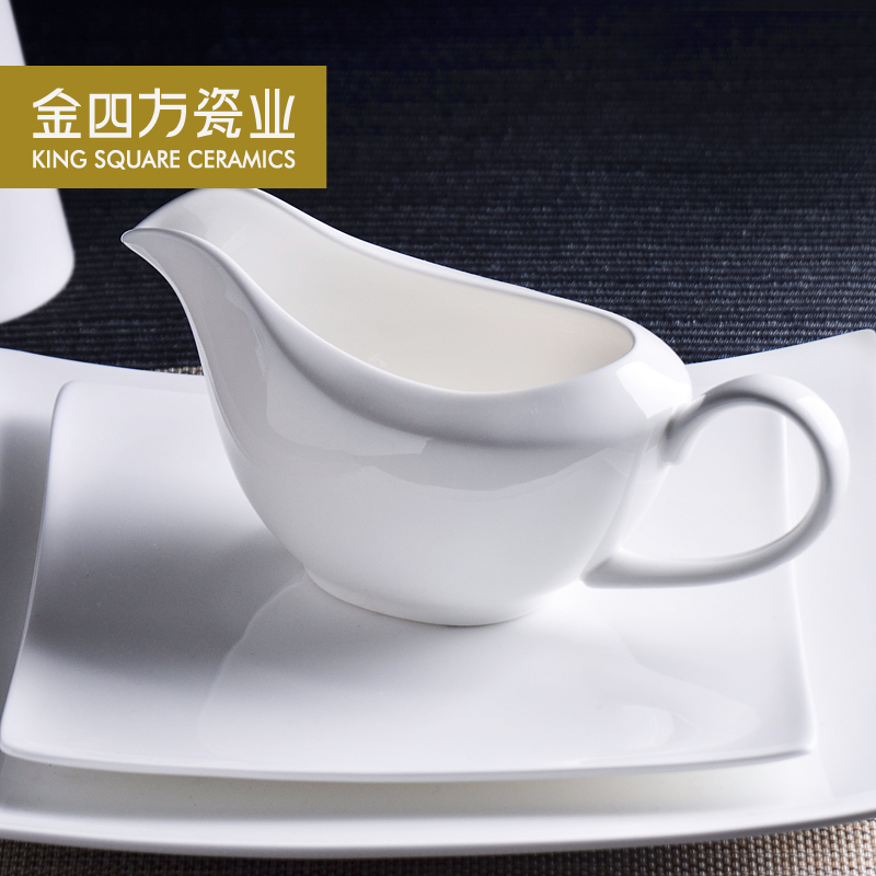 Gold square pure white ipads porcelain tableware west tableware pepper steak taste vessels sauce juice of small dou big ship