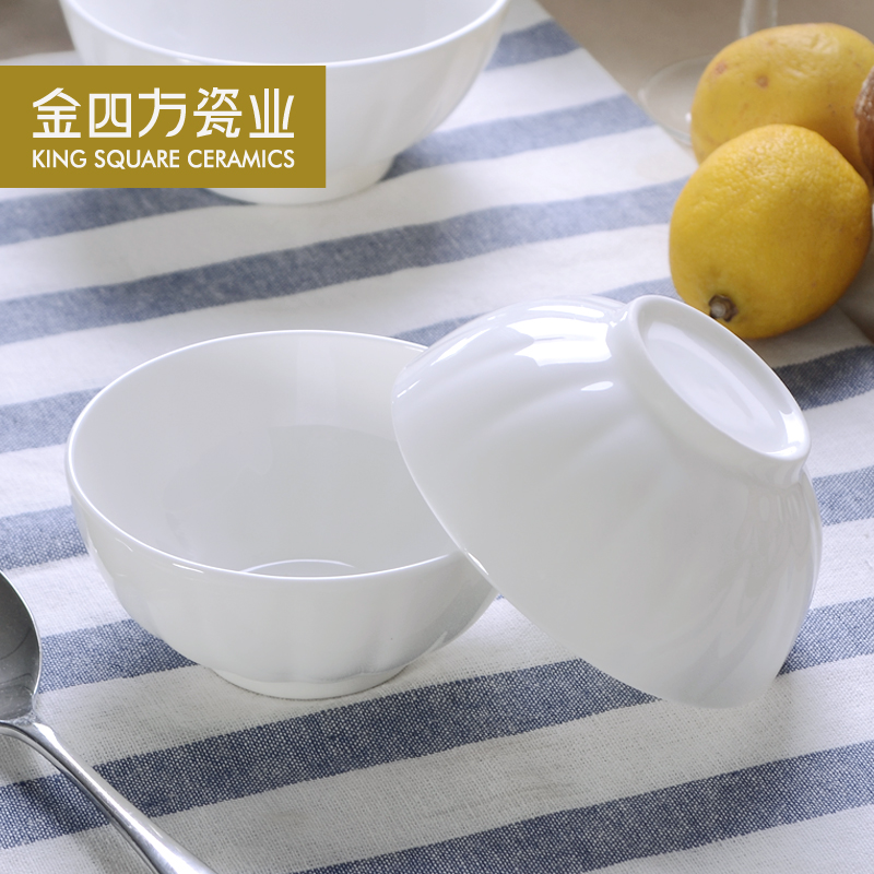 Gold square porcelain industry of kitchen utensils rainbow such as bowl lotus pure white porcelain ceramic bowl soup bowl round bowl