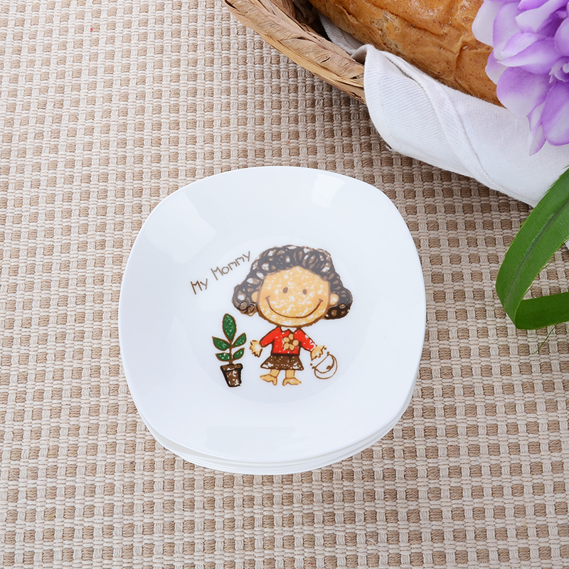 Family party eat dish the parent - child creative ipads China small dish square dip disc ceramic disc of dim sum dishes taste
