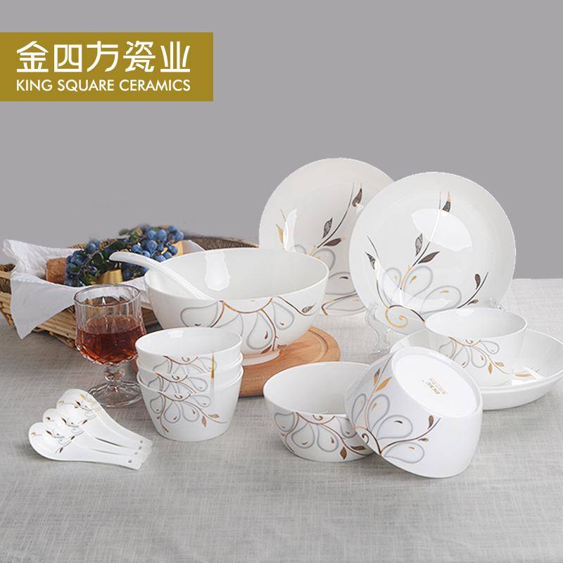Sparrow, the spirit of creative household ipads porcelain tableware practical Korean gift set ceramic dishes dish bowl chopsticks combination