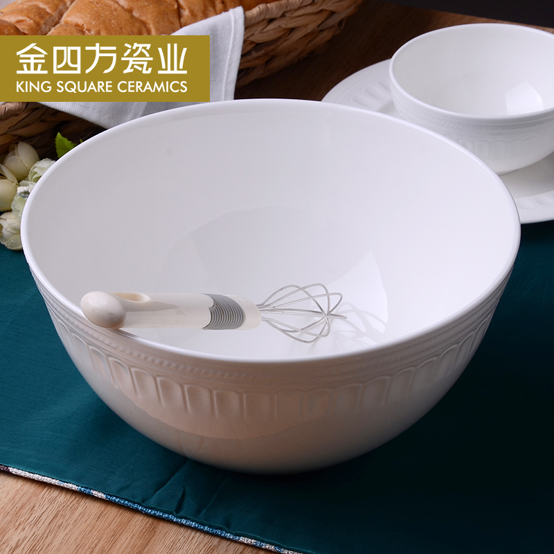 Creative and practical pure white ipads porcelain its beads home dishes suit eating food banquet free plate suit