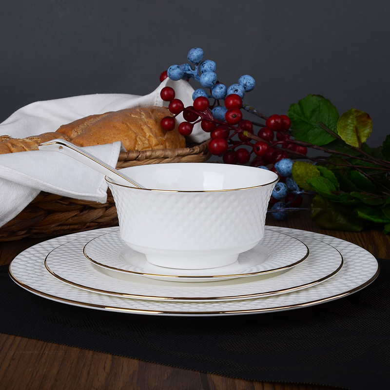 Tangshan ipads China creative embossed diamond up phnom penh home party Korean ipads porcelain tableware suit dishes dishes suit