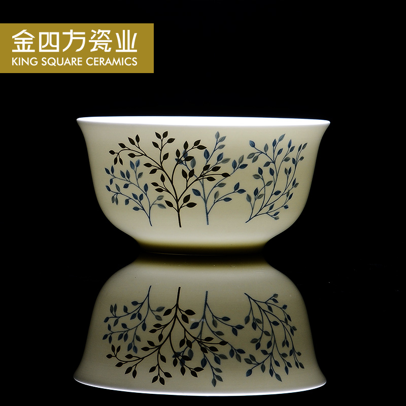 Gold sifang ipads porcelain bowl of rice bowls admiralty ceramic bowl 4.5 inch bowl six creative microwave bowl suit