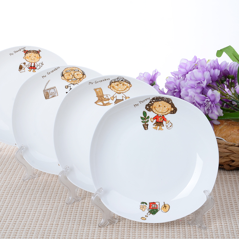 Family party LIDS, creative household ipads China party food dish soup plate/suit/8 inch ceramic deep dish plate