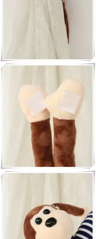 Khỉ rèm khóa dây đeo sáng tạo dễ thương Hàn Quốc Velcro phòng trẻ em dây đai một cặp - Phụ kiện rèm cửa giá treo rèm cửa sổ