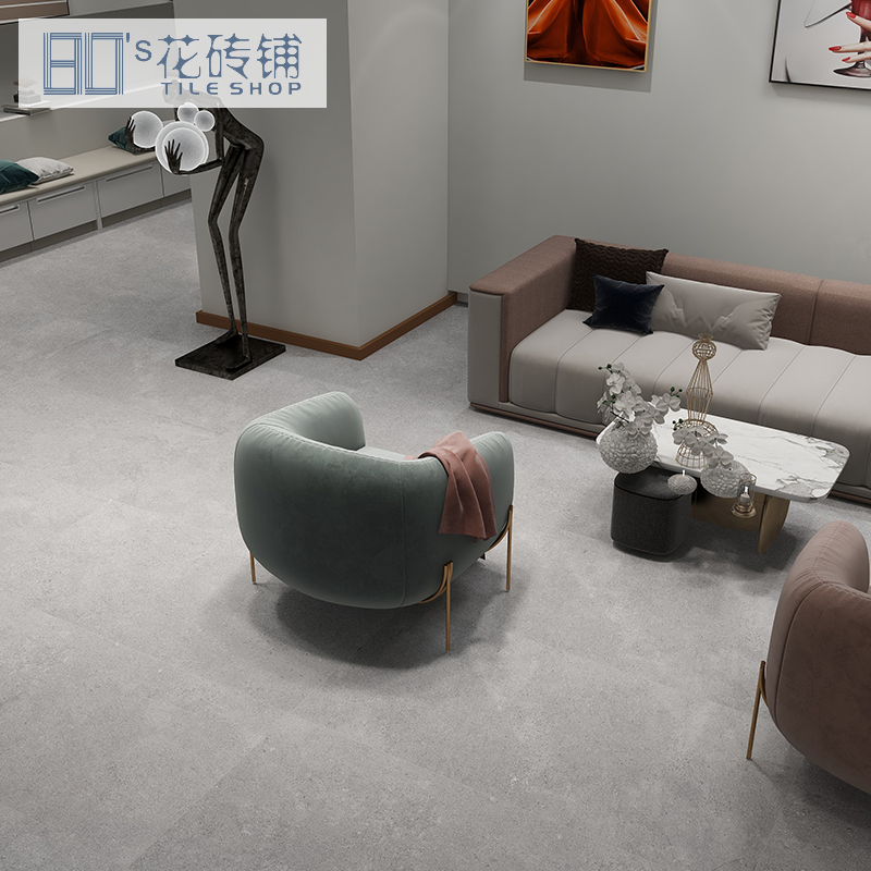 Gray micro cement brick 750X1500 whole body floor tile marble living room floor tile antique brick large slab tile