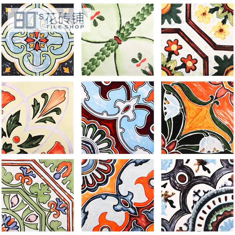 Nordic handmade vintage tile tile piece antique tile floor tile living room dining room balcony bathroom kitchen 300