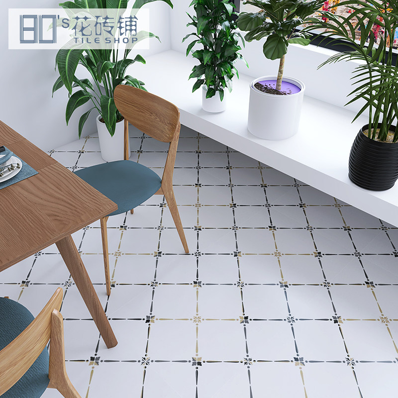 Nordic net red small flower tiles 300x300 powder room kitchen tiles balcony wall tiles dining room homestay non-slip floor tiles