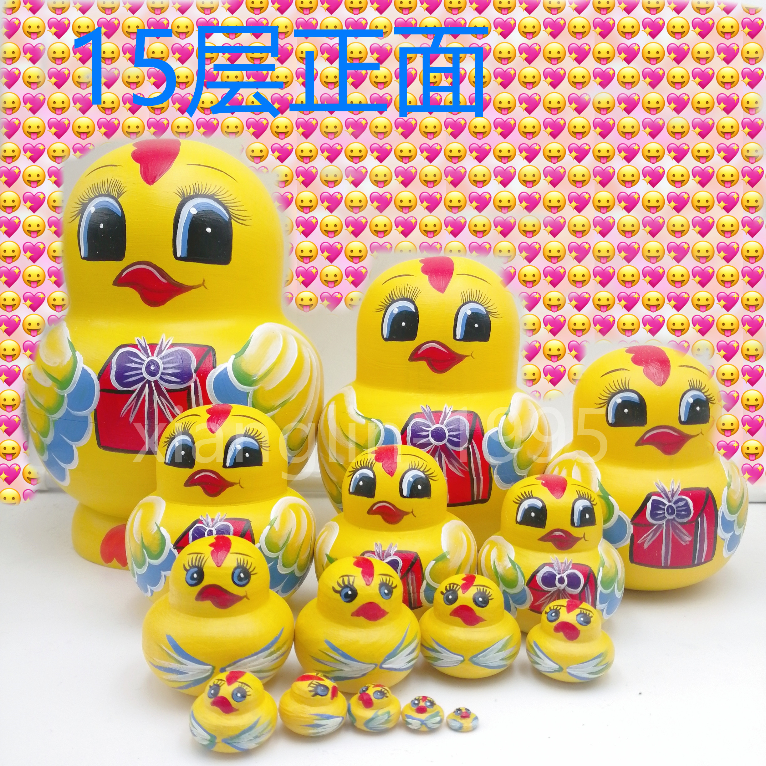 Russian nesting doll big 15-layer gift chicken creative children's educational toy basswood handmade vibrato 1005 Chinese style