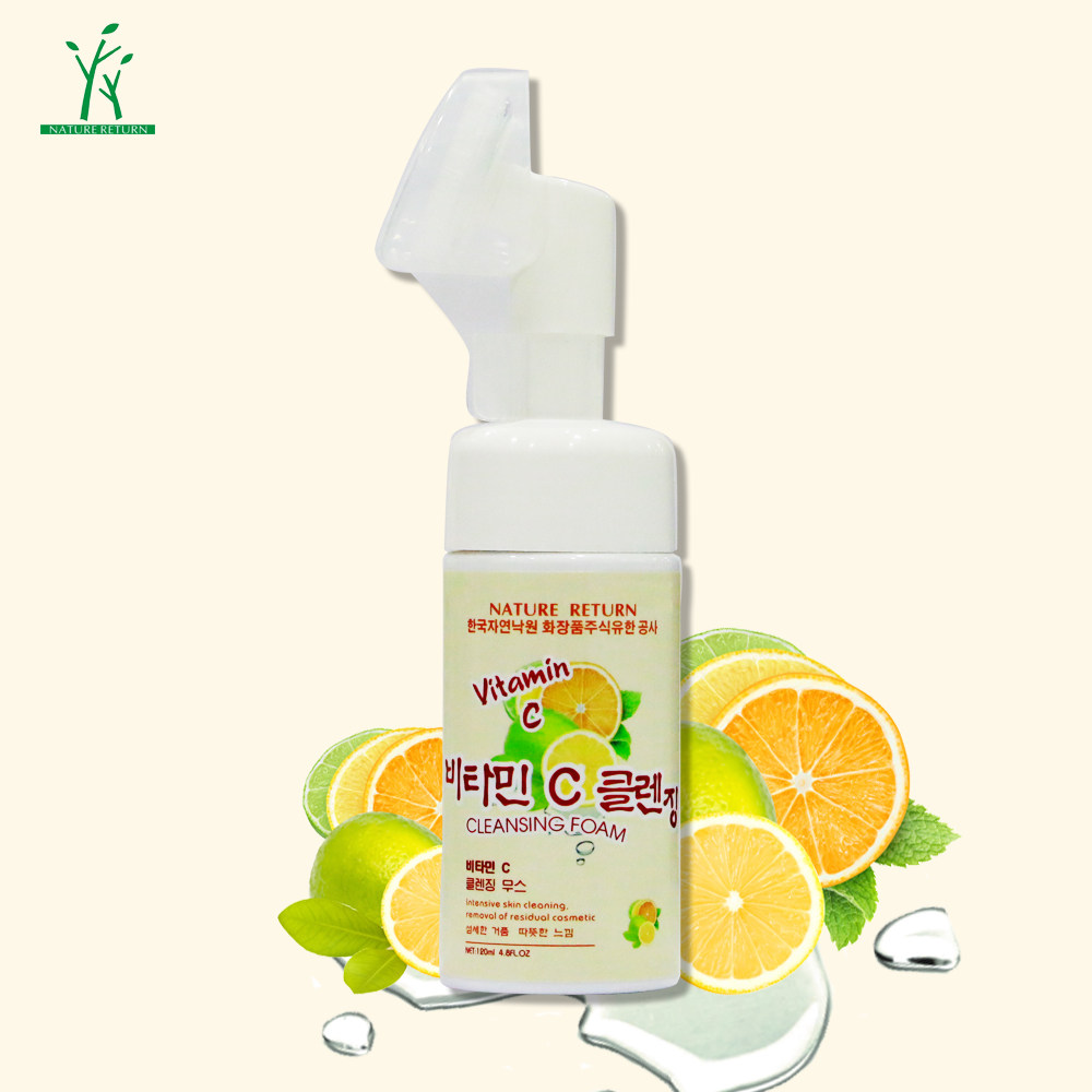 Korea Natural Paradise Cosmetics LEMON FINISH MOUSSE MOUSSE FACE BRUSH WASH FACE BRUSH REMOVAL MAKEUP