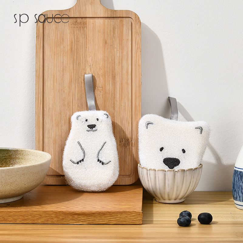 Japanese SP Sauce kitchen sponge rubbed cute to stain clean dishwashing cup brush pot cute cloth