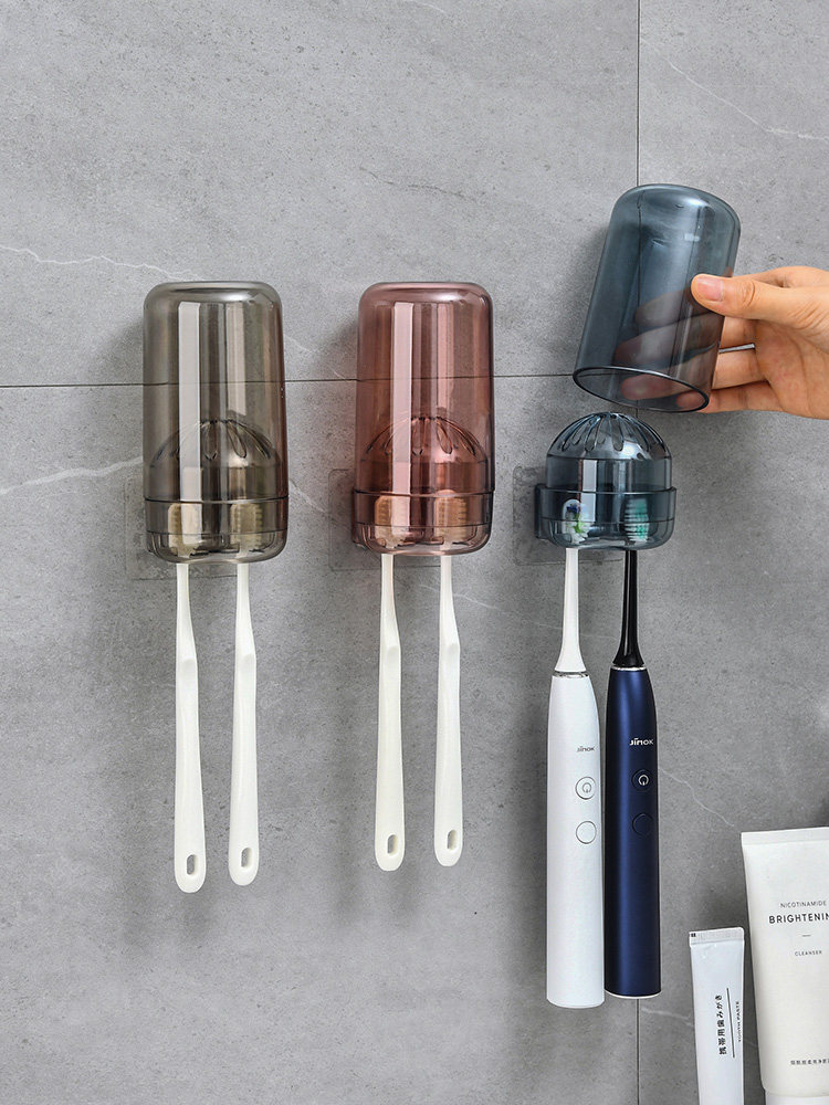 Japanese mouthwash cup Wall-mounted ins wind plastic brushing cup Couple wash children's tooth cup set toothbrush holder