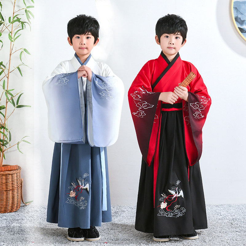 Children's Hanfu boys summer young master Chinese school clothes Tang costume costumes boys ancient costumes super fairy Chinese style son-in-law costumes