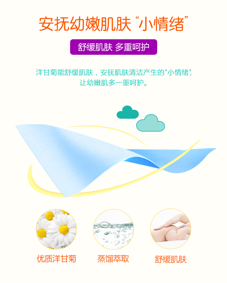 Wuyang em bé lau hoa cúc 80 bơm x10 trẻ sơ sinh tay trẻ em đặc biệt khăn lau trẻ em - Khăn ướt giấy ăn gấu trúc