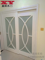 Beijing wooden door door suit solid wood composite paint-free paint push and pull door kitchen hanging door